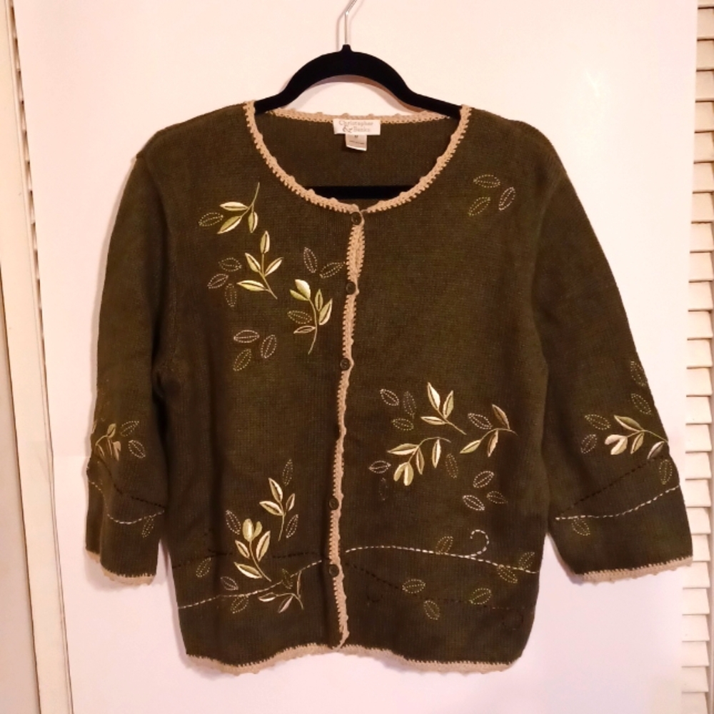 Christopher & Banks 3/4 sleeve button up sweater